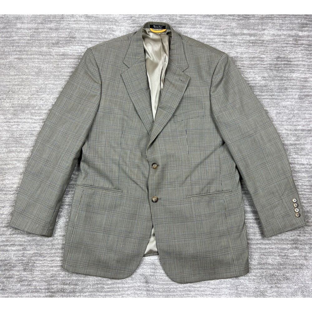 Vintage Bill Blass Blazer Mens Multicolor Plaid 42R Black Label Made in Mexico